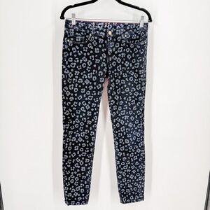 Kate Spade Black and Gray Leopard Print Skinny Pants